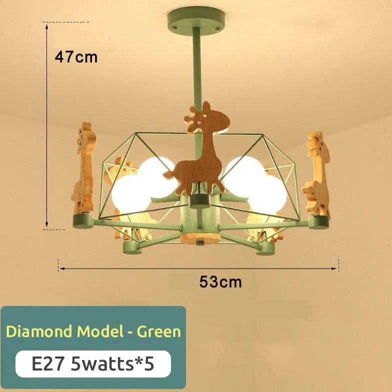 Giraffes Led Semi-flush Light Wood - Clowas