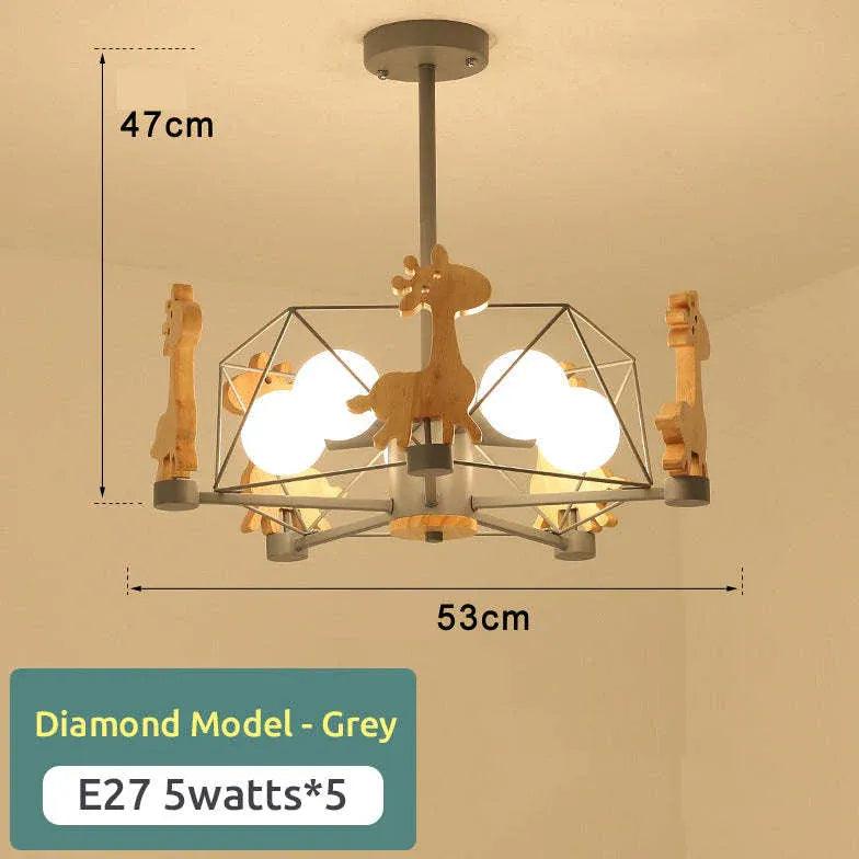 Giraffes Led Semi-flush Light Wood - Clowas