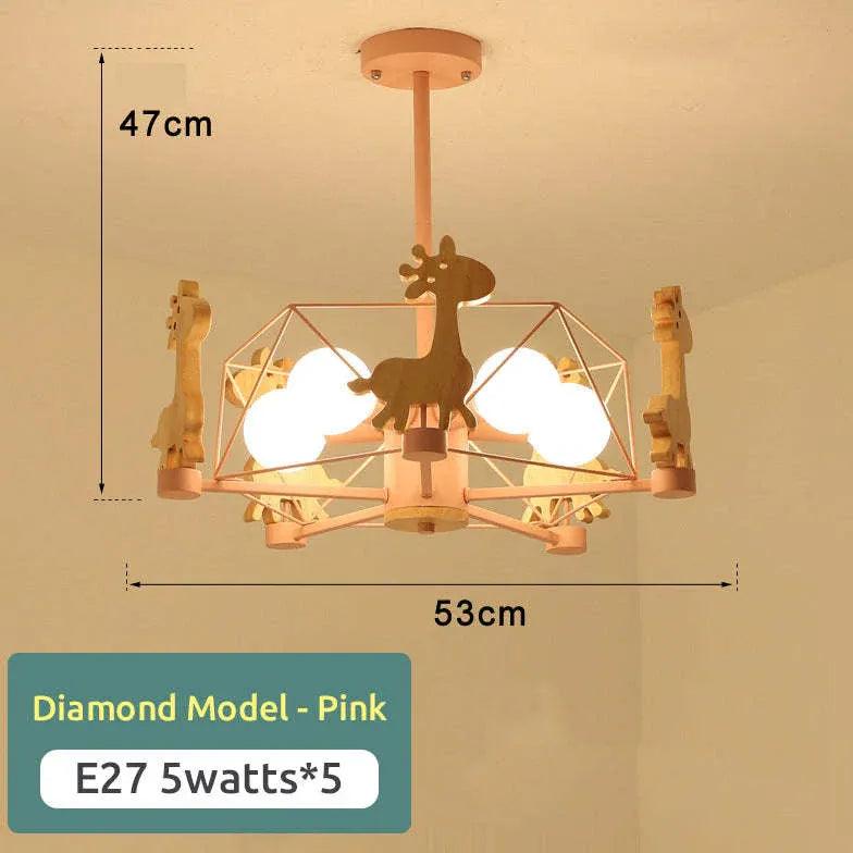 Giraffes Led Semi-flush Light Wood - Clowas