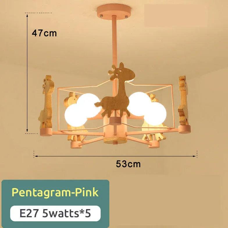 Giraffes Led Semi-flush Light Wood - Clowas