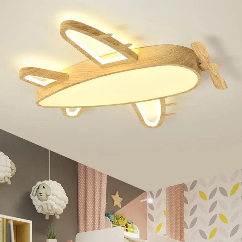 Adjustable Mute Bedroom Wooden Flush Ceiling Lights - Clowas
