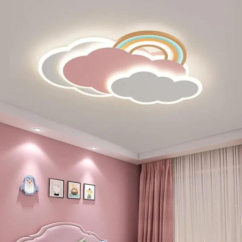 Rainbow Cloud Bedroom LED Flush Ceiling Lights - Clowas