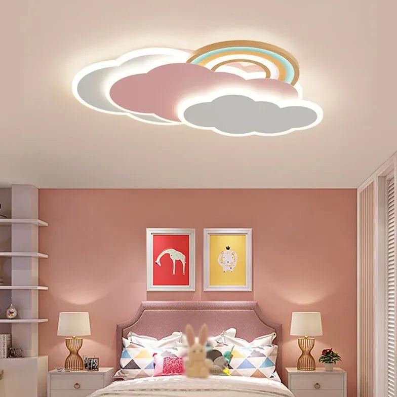 Rainbow Cloud Bedroom LED Flush Ceiling Lights - Clowas