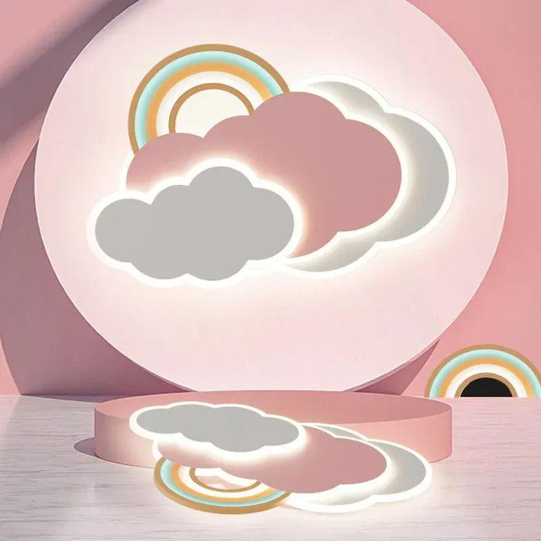 Rainbow Cloud Bedroom LED Flush Ceiling Lights - Clowas