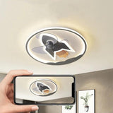 Round Aircraft Modern Ceiling Fan With Light - Clowas