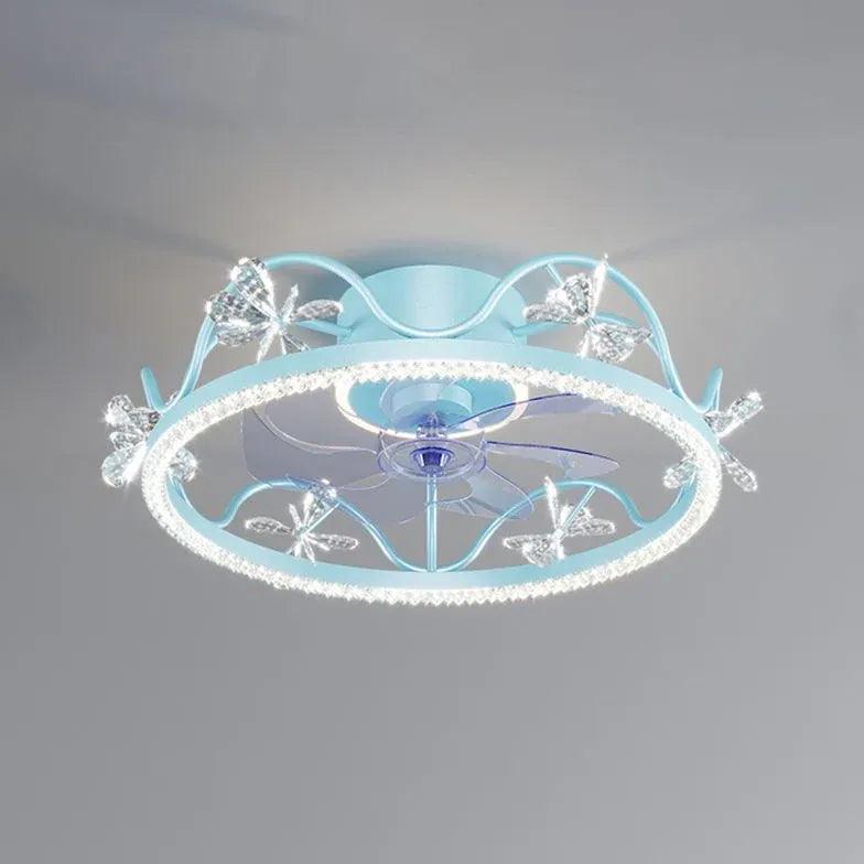 Crystal Frame Modern Ceiling Fan With Light - Clowas
