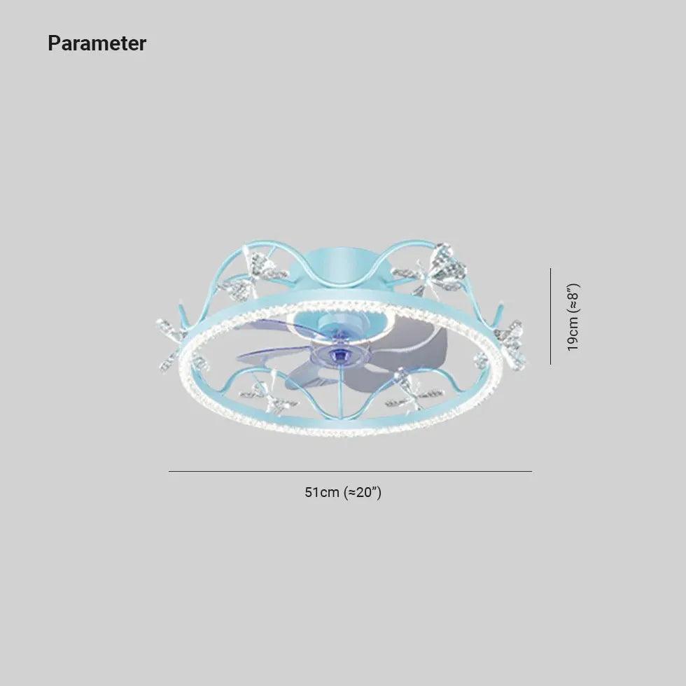 Crystal Frame Modern Ceiling Fan With Light - Clowas