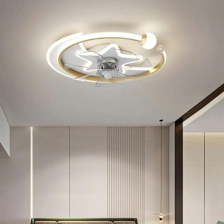 Star Ring Bedroom Ceiling Fan With Light - Clowas