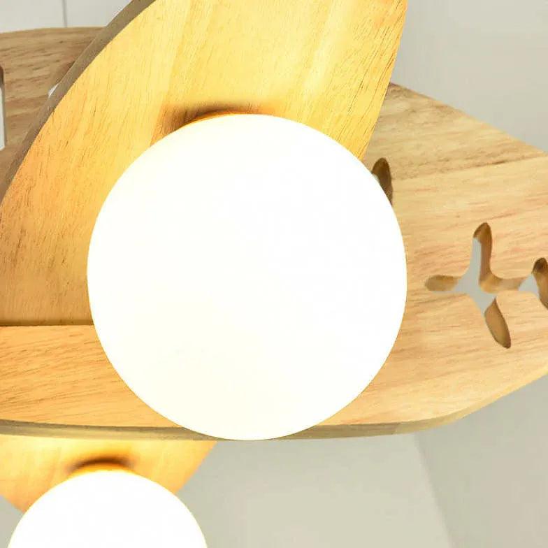Cute Airplane Bedroom Wooden Pendant Light - Clowas