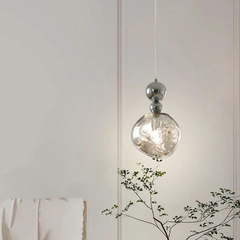 Silver Glass Contemporary Bedroom Pendant Lighting