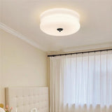 French Eye Protection Bedroom Milk Glass Ceiling Light
