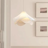 Cream Fabric Petal Light Pendants for Living Room