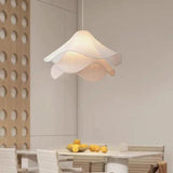 Cream Fabric Petal Light Pendants for Living Room