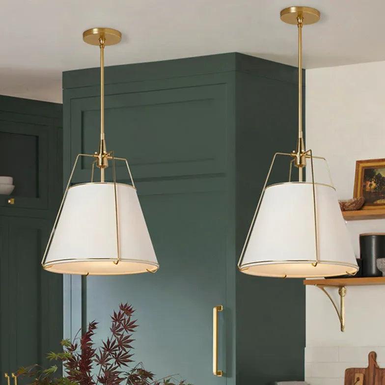 White Fabric Shade Modern Pendant Light - Clowas