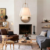 White Fabric Shade Modern Pendant Light - Clowas