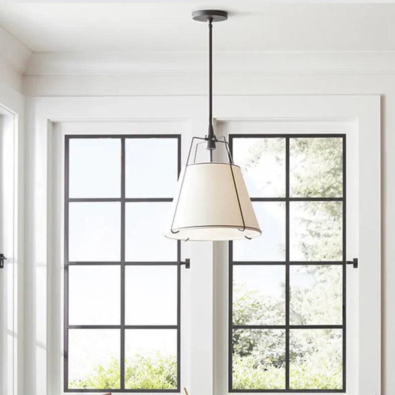 White Fabric Shade Modern Pendant Light - Clowas