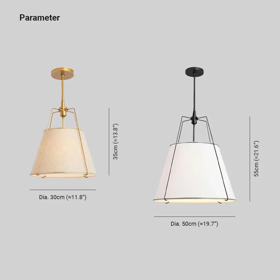 White Fabric Shade Modern Pendant Light - Clowas