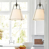 White Fabric Shade Modern Pendant Light - Clowas