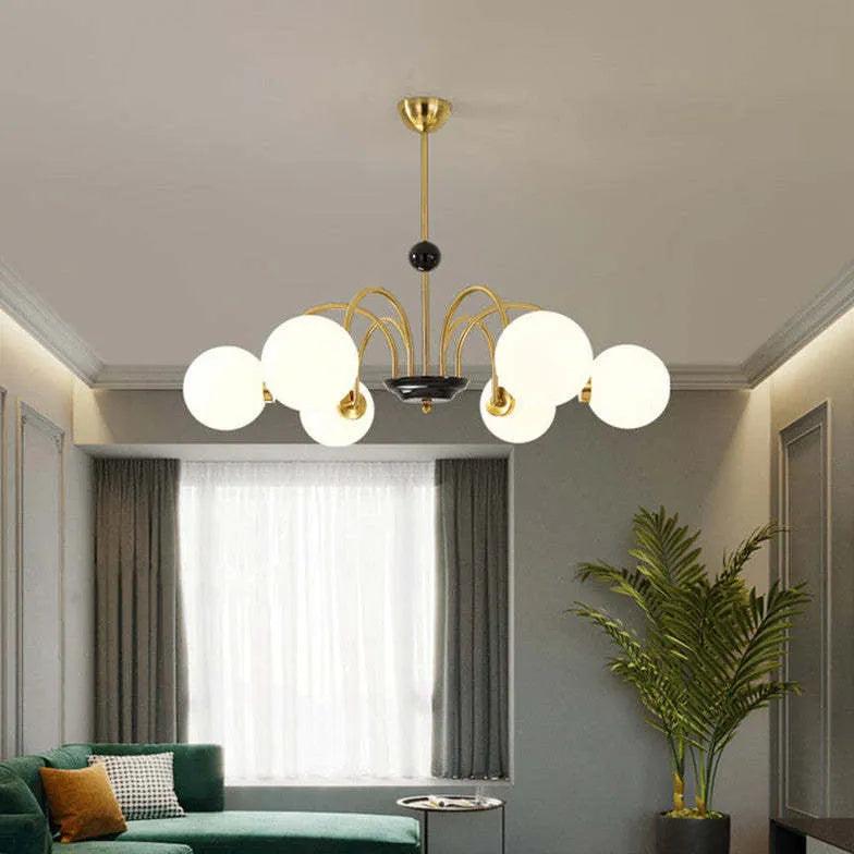 Adjustable White Glass Modern Chandelier - Clowas