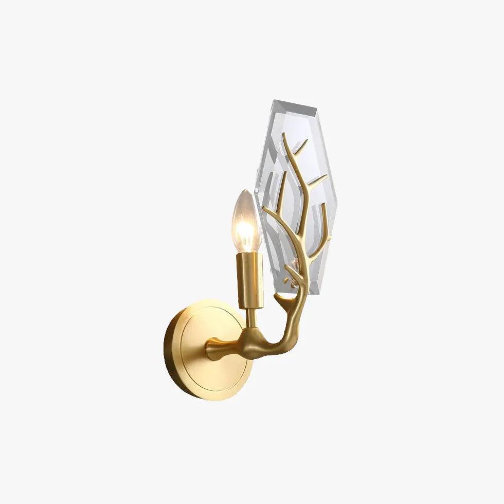 Deer Antler Crystal Gold Wall Lights - Clowas