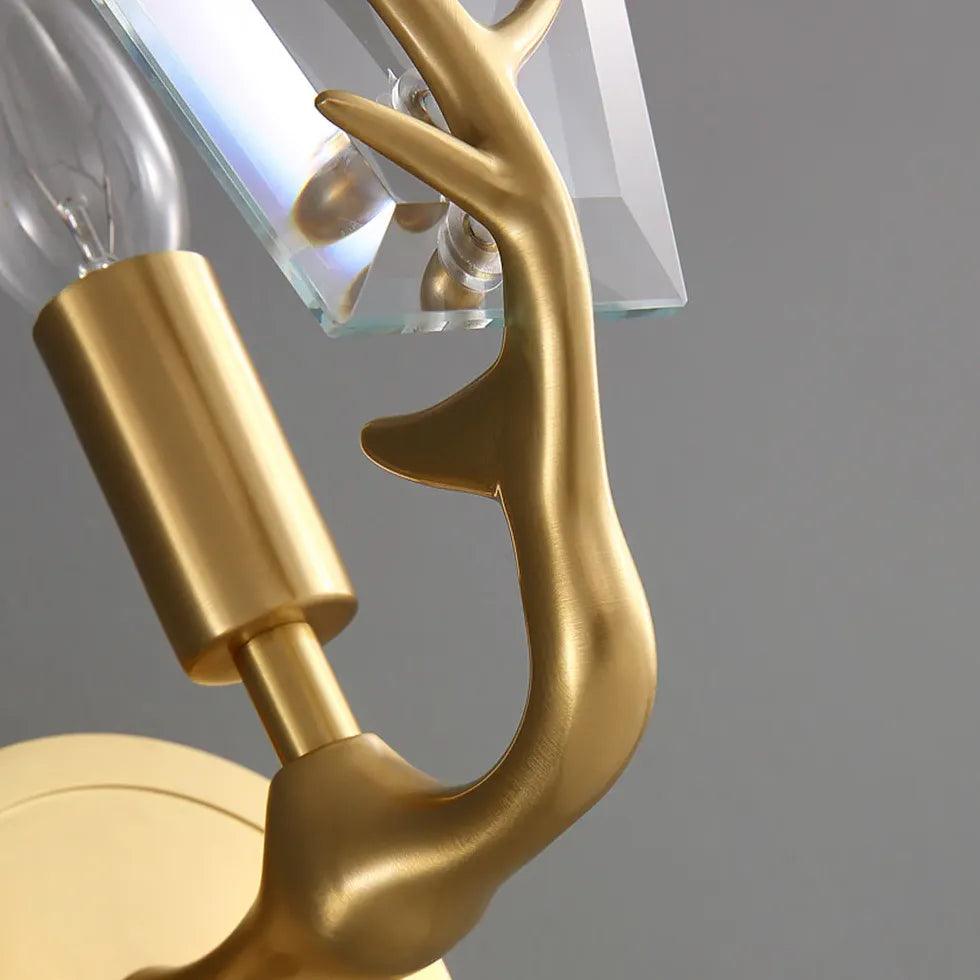Deer Antler Crystal Gold Wall Lights - Clowas