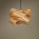 Irregular Wood Veneer Design Pendant Lights for Bedroom