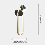 Black and Gold Led Bedside Wall Lights - Clowas