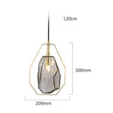 Amber Geometry Bedroom Glass Pendant Light - Clowas
