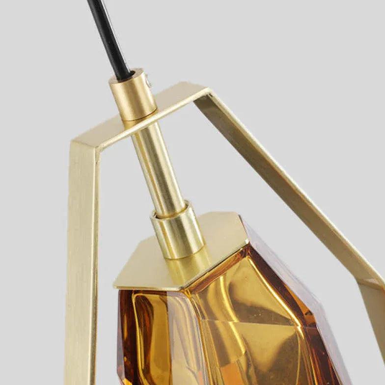 Amber Geometry Bedroom Glass Pendant Light - Clowas