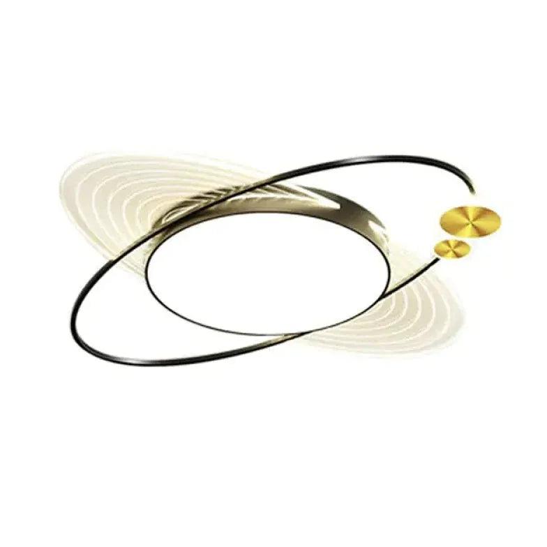 Black Metal Ring Bedroom Flush Ceiling Lights - Clowas
