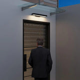 modern outdoor wall lights with sensor black - Clowas