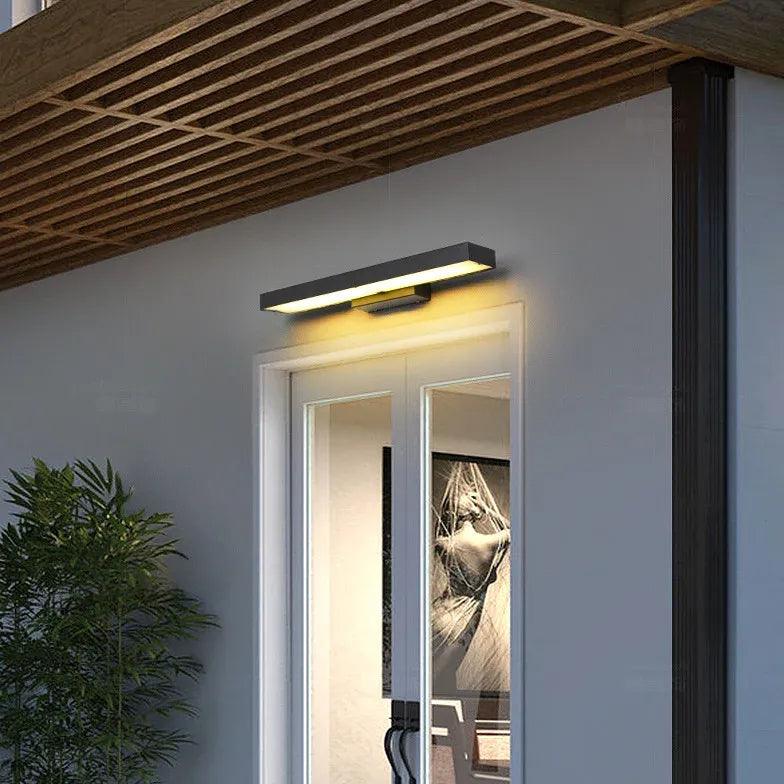 modern outdoor wall lights with sensor black - Clowas