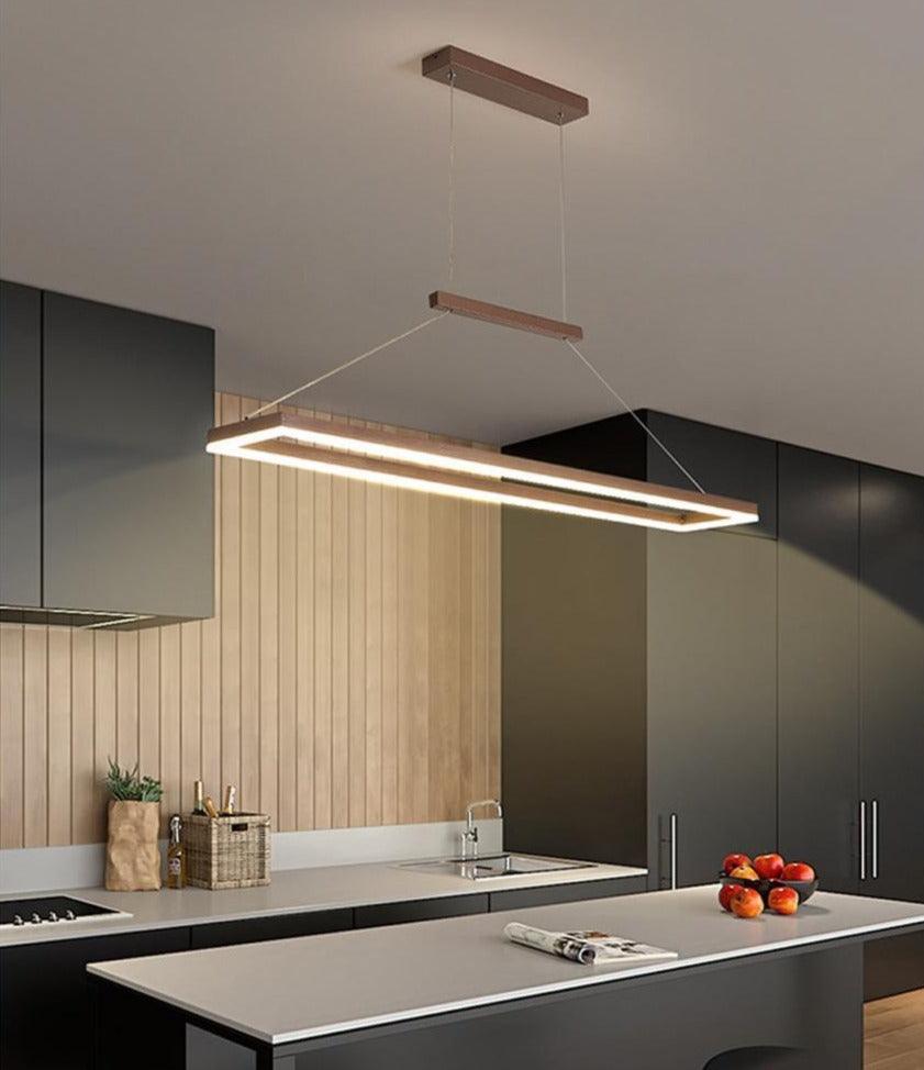 Line Rectangular Pendant Ceiling Lights for Dining Room