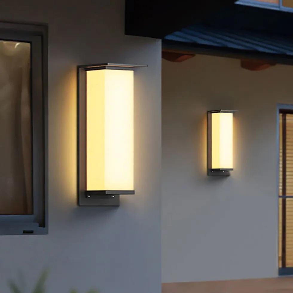 Modern Rectangular Solar Outdoor Wall Light - Clowas