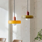 Glass Pendant Light Fitting Cream Style