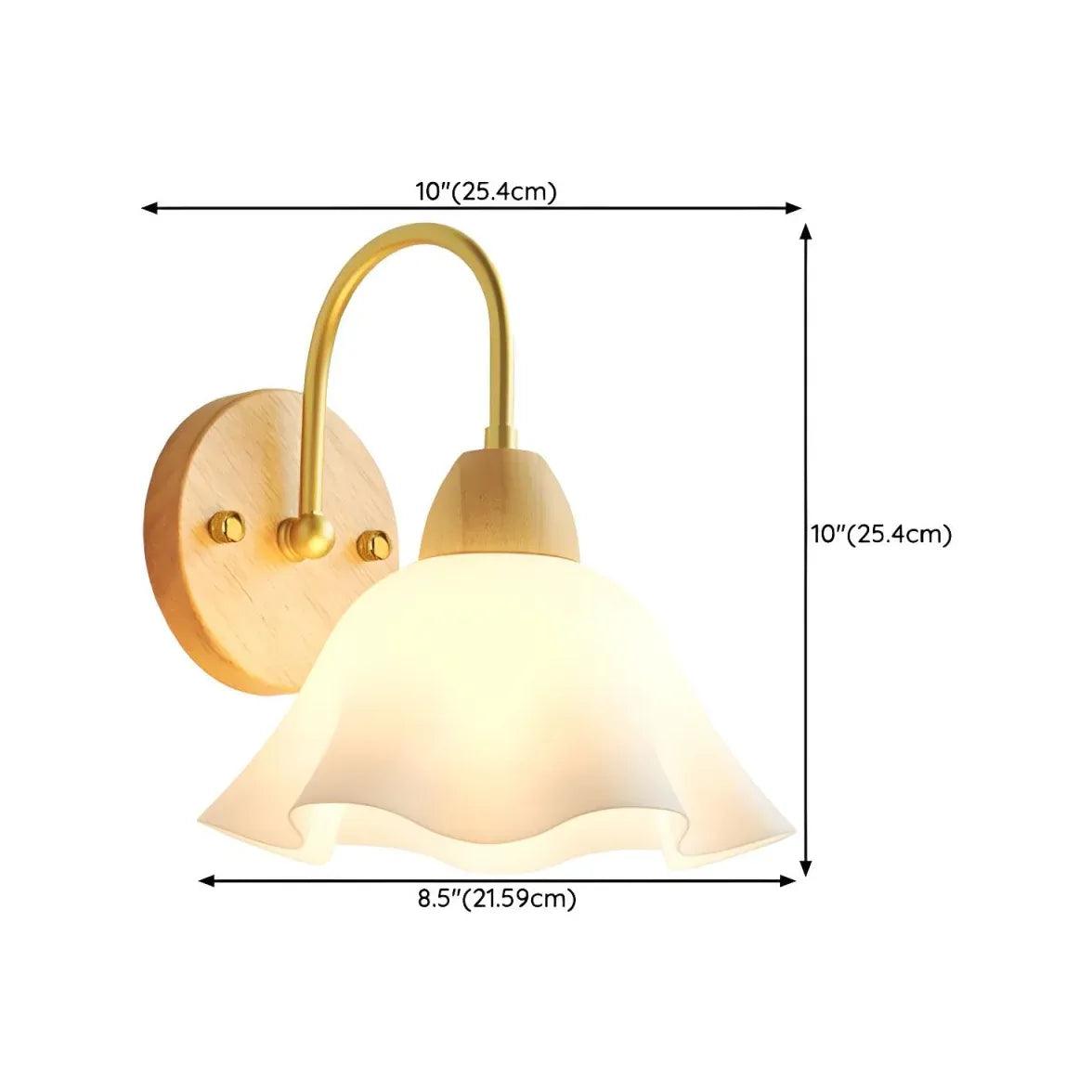 Wooden Flowers Glass Modern Wall Lights - Clowas