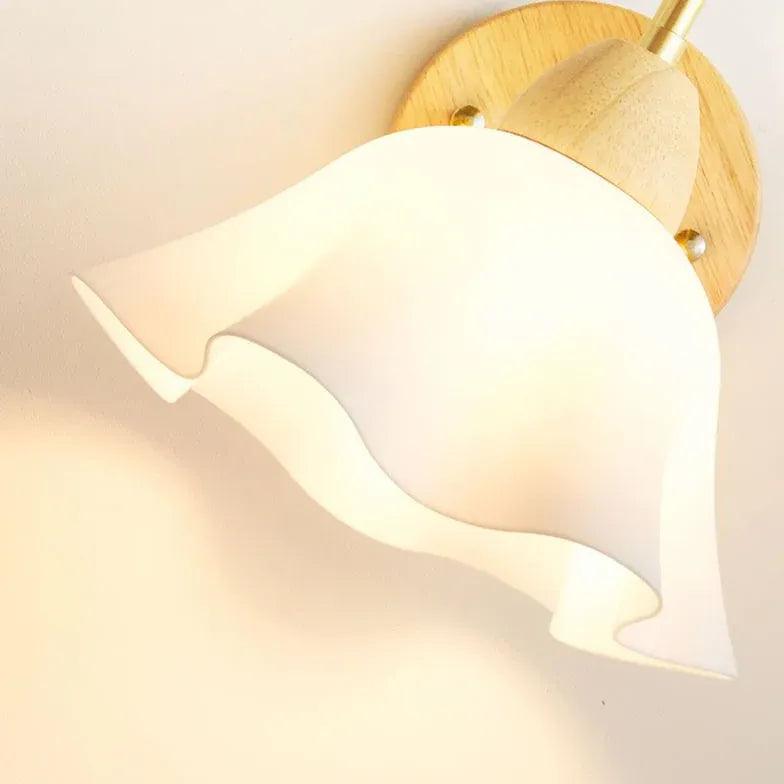 Wooden Flowers Glass Modern Wall Lights - Clowas