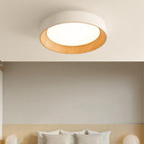 Eye-Caring Round Wooden Ceiling Light for Bedroom