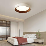 Eye-Caring Round Wooden Ceiling Light for Bedroom