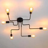 Molecule-Inspired Industrial Black Flush Ceiling Lights - Clowas