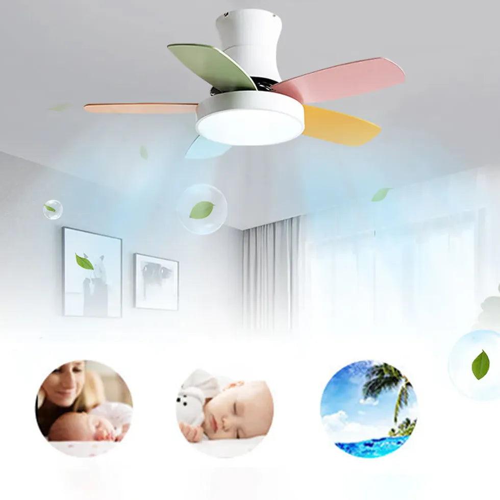 Multi-Color Bedroom Ceiling Fan With Light - Clowas