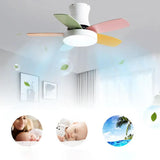 Multi-Color Bedroom Ceiling Fan With Light - Clowas
