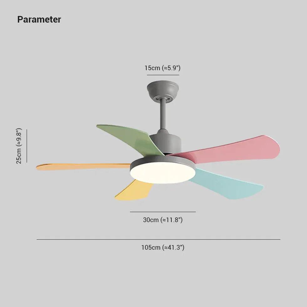 Colored Fan Blades Ceiling Fan with Light - Clowas