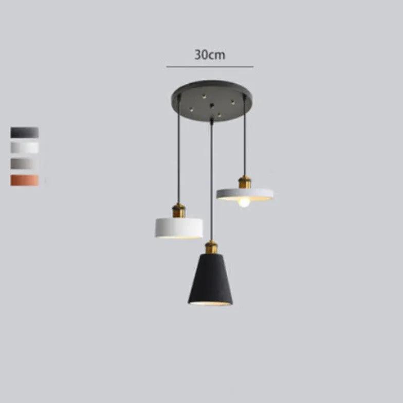 Black Round Cake Dining Room Pendant Light - Clowas