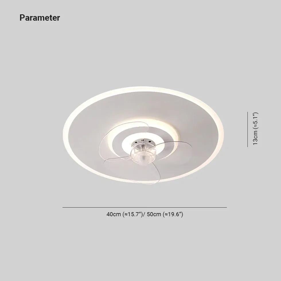 Round Noodle Modern Ceiling Fan with Light - Clowas