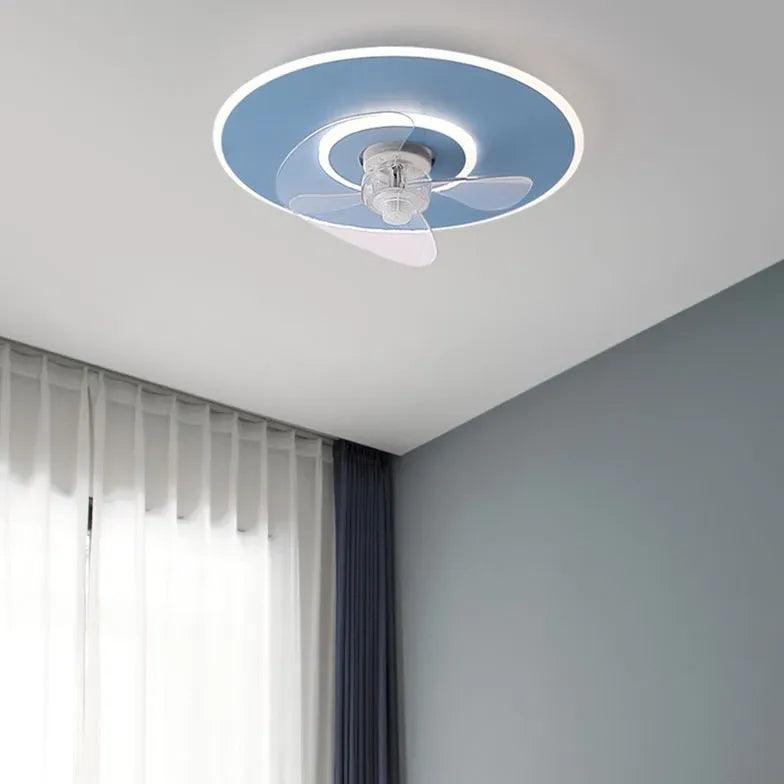 Round Noodle Modern Ceiling Fan with Light - Clowas