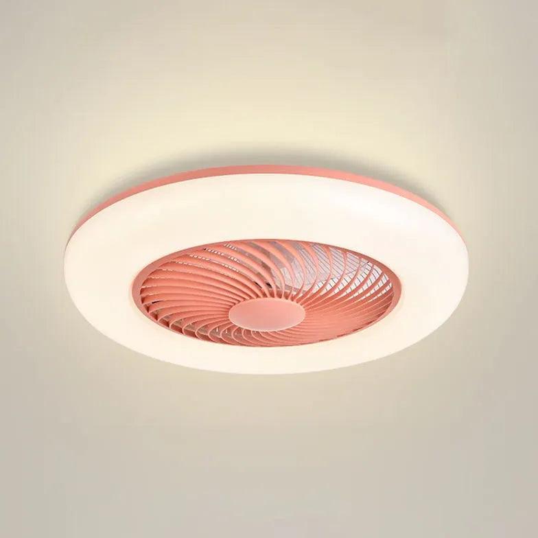 Pink Invisible Modern Ceiling Fan with Light - Clowas