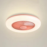 Pink Invisible Modern Ceiling Fan with Light - Clowas