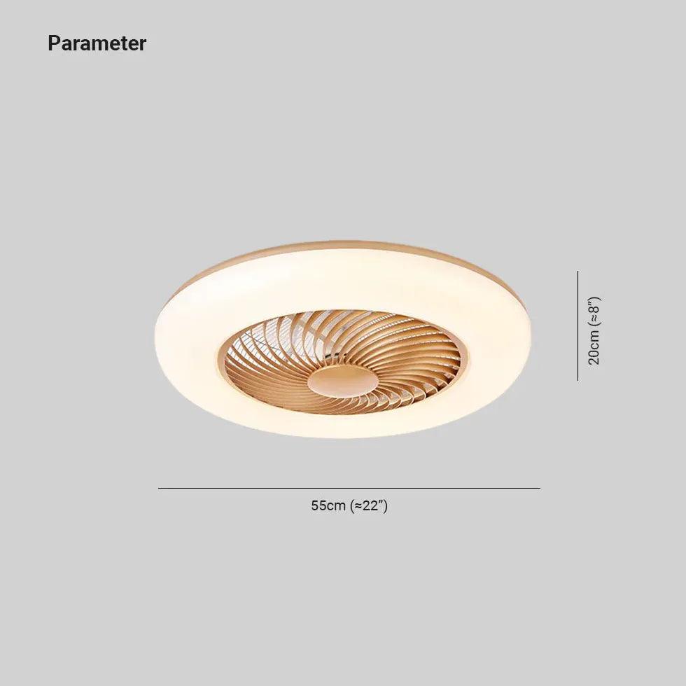 Pink Invisible Modern Ceiling Fan with Light - Clowas