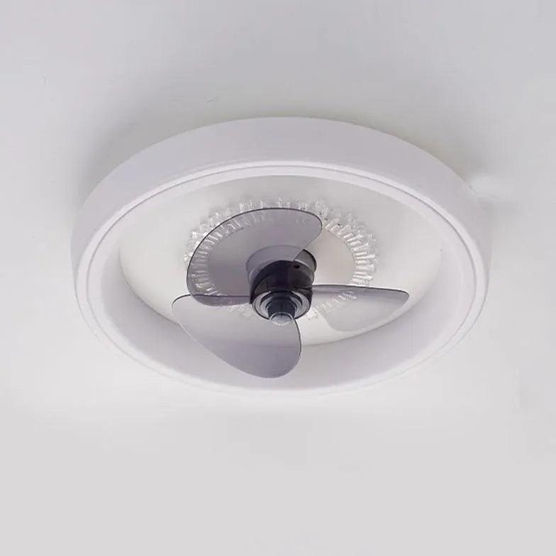 Transparent Round Modern Ceiling Fan with Light - Clowas